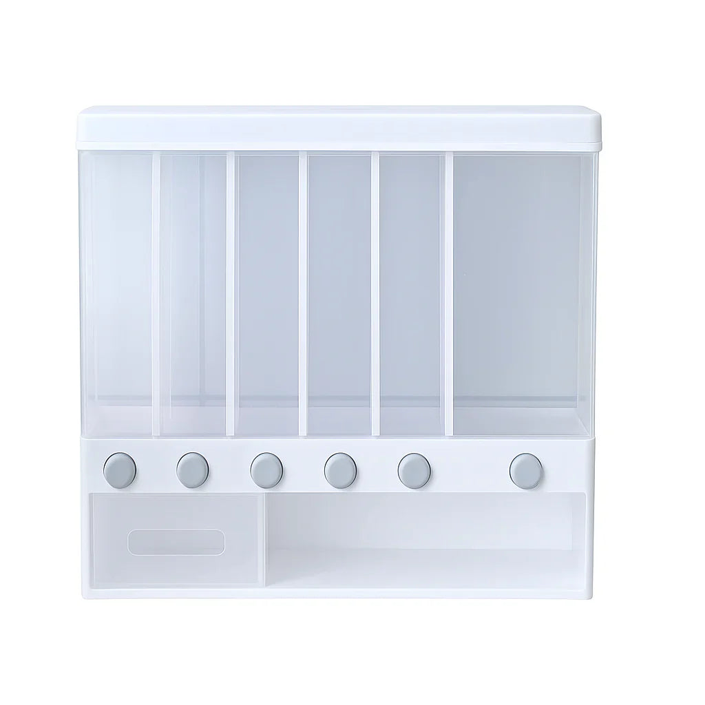 Wall-Mounted Rice & Cereal Dispenser – 10kg Multi-Compartment Grain Storage Container